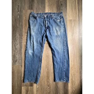 Levis 505 Regular Fit Jeans Mens 42x32 Blue Denim Good Straight Leg Pants